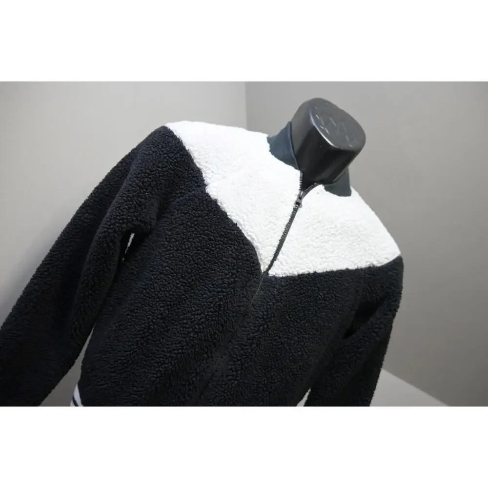 Nike Sherpa Jacket Performance Full Zip Black and White‎ Womens Sz XS XSMALL